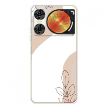 Силконовий чохол з принтом в квітах на ZTE Nubia Music 2 (Нюдовий дизайн)