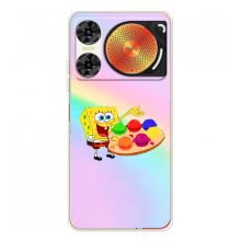 Силиконовый чехол Спанч Боб на ZTE Нюбия Мьюзик 2 (Бургеры)
