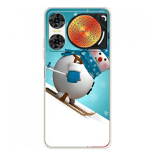 Новогодние Чехлы для ЗТЕ Нюбия Мьюзик 2 (VPrint) (Снеговик на лыжах)