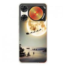 Новорічні, Святкові Чохли для ZTE Nubia Music 2 - 2024 год (Санта на місяці)