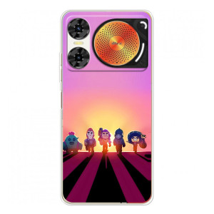 Силиконовый Чехол на ZTE Nubia Music 2 с картинкой Brawl Stars – Персонажи в закате