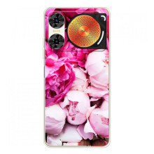 Силиконовый бампер с принтом (цветочки) на ZTE Нюбия Мьюзик 2 (Пионы)