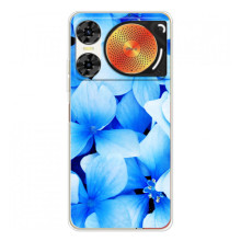 Силиконовый бампер с принтом (цветочки) на ZTE Нюбия Мьюзик 2 (Синие цветы)