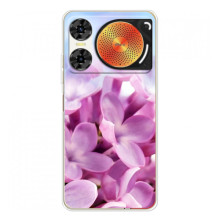 Силиконовый бампер с принтом (цветочки) на ZTE Нюбия Мьюзик 2 (Сиреневые цветы)