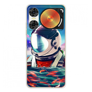 Силиконовый Чехол с принтом "Космонавты" на ZTE Nubia Music 2 – Космонавт в воде