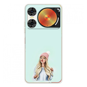 Силіконовый Чохол на ZTE Nubia Music 2 з картинкой Модных девушек (В шапці)
