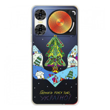 Зимні Чохли для ЗТЕ Нюбія Мyзiк 2 - прозорий фон (Різдвяний герб)