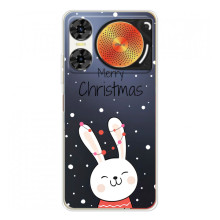 Зимні Чохли для ЗТЕ Нюбія Мyзiк 2 - прозорий фон (Різдвяний заєць)
