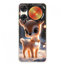 Яркий чехол для ZTE Nubia Music 2 с Зимними Оленятами (Оленёнок)