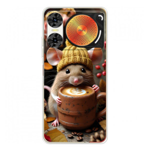 Друкований чохол 'Звірята з кавою' для ZTE Nubia Music 2 – Мишка з кавою