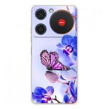 Чехлы с Цветами для ZTE Nubia Music (VPrint) (Бабочка на цветочке)