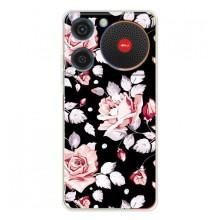 Чехлы с Цветами для ZTE Nubia Music (VPrint) (Цветочки на черном)