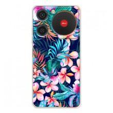 Чехол для Нубиа Мюзик - с принтом (Дизайнерские) (AlphaPrint) (Красочные цветы)