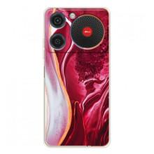 Чехол для Нубиа Мюзик - с принтом (Дизайнерские) (AlphaPrint) (Мрамор красный)