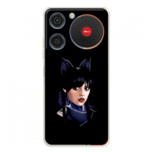 Чехлы Венсдей на ZTE Nubia Music Уэнсдей (AlphaPrint) – серьезная Уэнздей