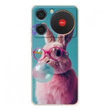 Чохол з принтом стильні тварини для Нубіа Мюзік (Кролик в окулярах)