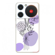 Силконовий чохол з принтом в квітах на ZTE Nubia Music – Фіолетовий букет