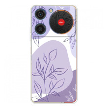 Силконовий чохол з принтом в квітах на ZTE Nubia Music – Фіолетовий дизайн