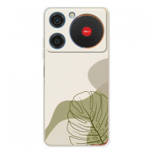 Силконовий чохол з принтом в квітах на ZTE Nubia Music – Монстера зелена