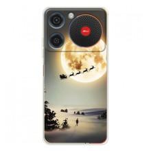 Новорічні, Святкові Чохли для ZTE Nubia Music - 2024 год (Санта на місяці)