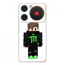 Чехлы для ZTE Nubia Music (Персонажи Майн Крафт) (Зеленый мальчик)