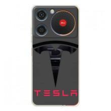 Силиконовый бампер с картинкой машины на ZTE Nubia Music – Logo TESLA