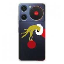 Зимние Чехлы для Нубиа Мюзик - прозрачный фон (Гринч с игрушкой)