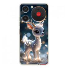 Яркий чехол для ZTE Nubia Music с Зимними Оленятами (Блистающий оленёнок)