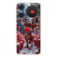 Яркий чехол для ZTE Nubia Music с Зимними Оленятами (Олень среди подарков)