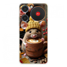 Друкований чохол 'Звірята з кавою' для ZTE Nubia Music – Мишка з кавою