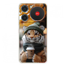 Друкований чохол 'Звірята з кавою' для ZTE Nubia Music – Тигр з кавою