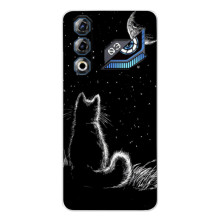 Чохол з принтом для ZTE Nubia Neo 3 GT (AlphaPrint) Модні коти (Котик і місяць)