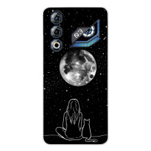 Чохол з малюнком кіт на ZTE Nubia Neo 3 GT (Дівчина з котом)