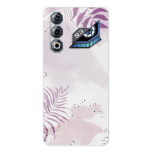 Чохол з квітковим принтом на ЗТЕ Нyбia Нeo 3 ҐТ (Фіолетове листя)