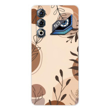 Чохол з квітковим принтом на ЗТЕ Нyбia Нeo 3 ҐТ (Коричневі квіти)