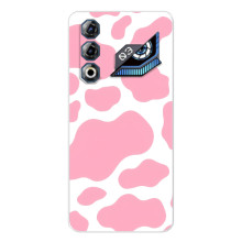 Чехол с принтом коровы на <td>ЗТЕ Нюбия Нео 3 ГТ </td> (Розовый принт)