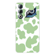 Чехол с принтом коровы на <td>ЗТЕ Нюбия Нео 3 ГТ </td> (Зеленый принт)