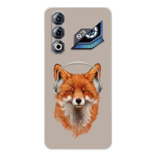 Чехол с принтом лисички на ЗТЕ Нюбия Нео 3 ГТ – Лиса в наушниках
