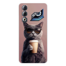 Чохол з принтом стильні тварини для ЗТЕ Нyбia Нeo 3 ҐТ (Кіт з кавою)