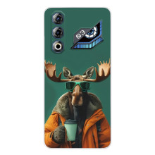 Чохол з принтом стильні тварини для ЗТЕ Нyбia Нeo 3 ҐТ (Лось з кавою)