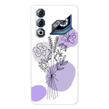 Силконовий чохол з принтом в квітах на ZTE Nubia Neo 3 GT (Фіолетовий букет)