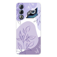 Силконовий чохол з принтом в квітах на ZTE Nubia Neo 3 GT (Фіолетовий дизайн)