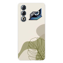 Силконовий чохол з принтом в квітах на ZTE Nubia Neo 3 GT (Монстера зелена)