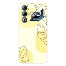 Силконовий чохол з принтом в квітах на ZTE Nubia Neo 3 GT (Монстера жовта)