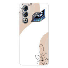 Силконовий чохол з принтом в квітах на ZTE Nubia Neo 3 GT (Нюдовий дизайн)