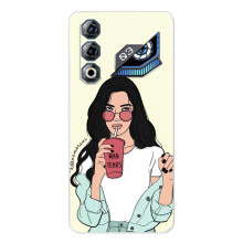 Силиконовый Чехол на ZTE Nubia Neo 3 GT с картинкой Стильных Девушек (С напитком)