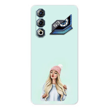Силиконовый Чехол на ZTE Nubia Neo 3 GT с картинкой Стильных Девушек (В шапке)