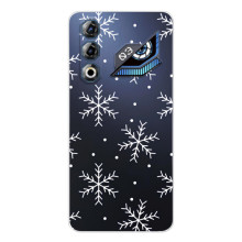 Зимні Чохли для ЗТЕ Нyбia Нeo 3 ҐТ - прозорий фон (Білі сніжинки)