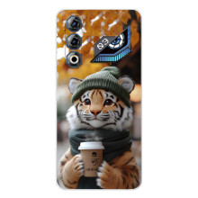 Печатный чехол «Зверята с кофе» для ZTE Nubia Neo 3 GT (Тигр с кофе)