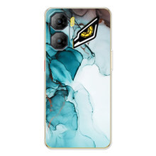 Чехол для увидеаля   ньоしてくれた ё???? - с принтом (Дизайнерские) (AlphaPrint) (Бирюзовый мрамор)